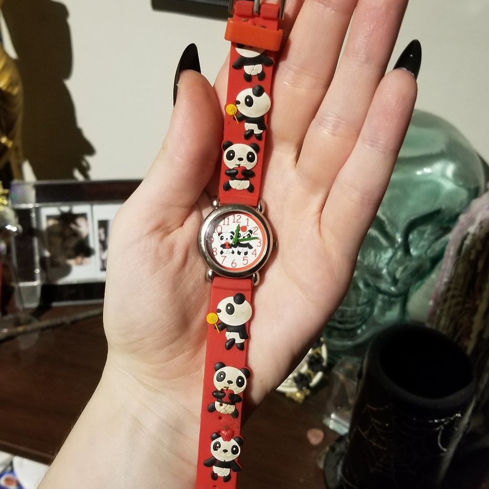 Childrens Plastic Kawaii Panda Wristwatch NWOT